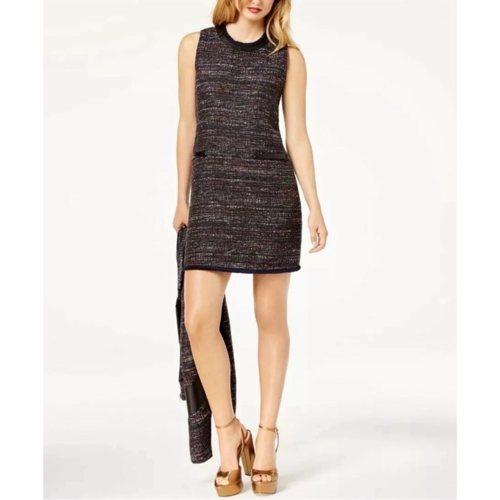 Zoe By Rachel Zoe Women Tweed Sheath Sleeveless Mini Dress US10 Classic Coquette
